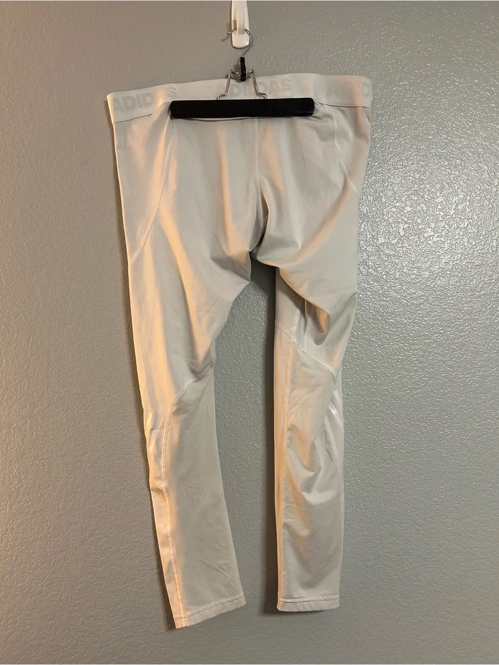 2 men’s Adids black white athletic training long Tights Compression Pants XXL